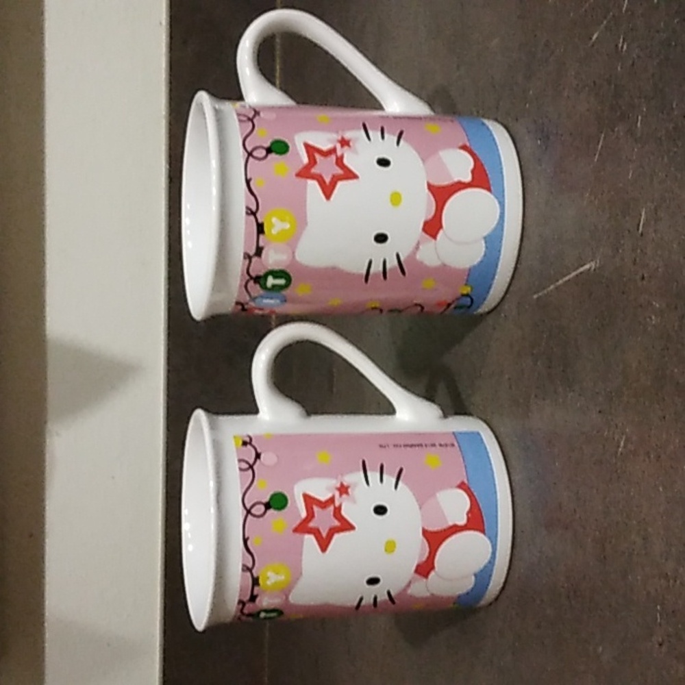 Sanrio Hello Kitty Pink Christmas Tree Mugs Set Of 2